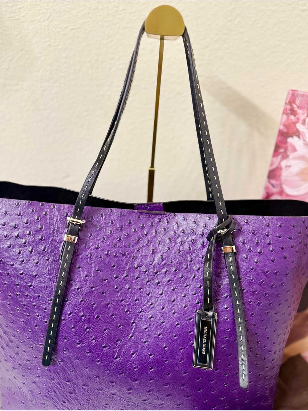 NWOT - Collectible! Michael Kors Ostrich Tote - Picture 4 of 8